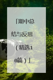 期中总结与反思(精选10篇)