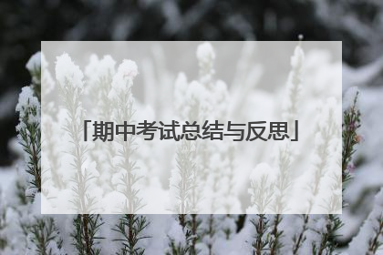 期中考试总结与反思