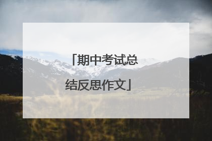 期中考试总结反思作文