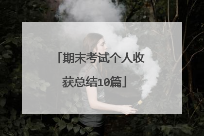 期末考试个人收获总结10篇