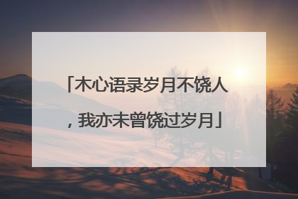 木心语录岁月不饶人，我亦未曾饶过岁月