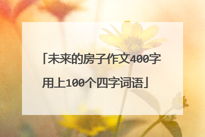 未来的房子作文400字用上100个四字词语