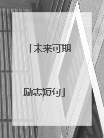 未来可期励志短句