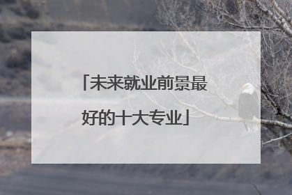 未来就业前景最好的十大专业