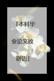 本科毕业论文致谢语