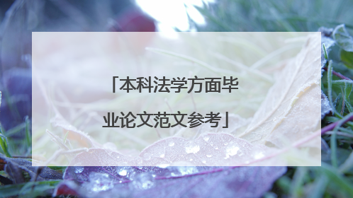 本科法学方面毕业论文范文参考