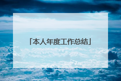 本人年度工作总结