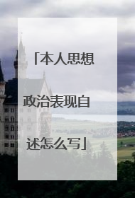 本人思想政治表现自述怎么写