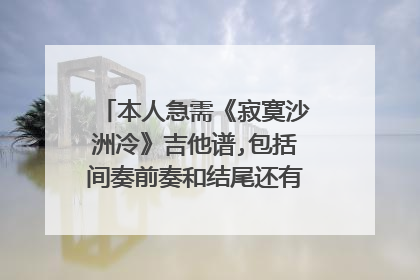 本人急需《寂寞沙洲冷》吉他谱,包括间奏前奏和结尾还有指法以及扫弦