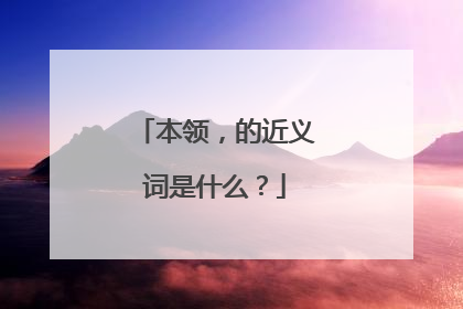本领,的近义词是什么?