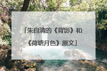 朱自清的《背影》和《荷塘月色》原文