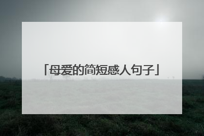 母爱的简短感人句子