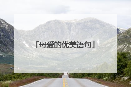 母爱的优美语句