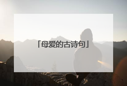 母爱的古诗句