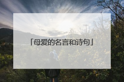 母爱的名言和诗句