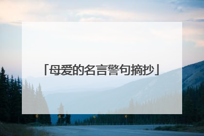 母爱的名言警句摘抄