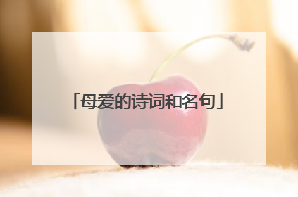母爱的诗词和名句