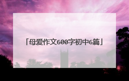 母爱作文600字初中6篇