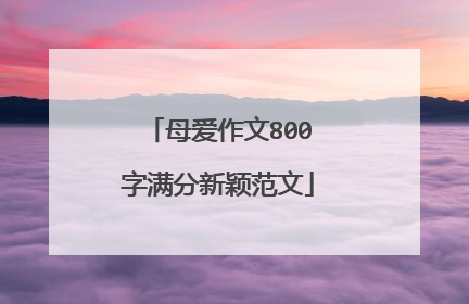 母爱作文800字满分新颖范文