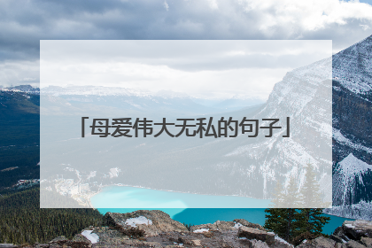 母爱伟大无私的句子