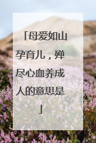 母爱如山孕育儿,殚尽心血养成人的意思是