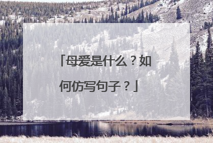 母爱是什么？如何仿写句子？