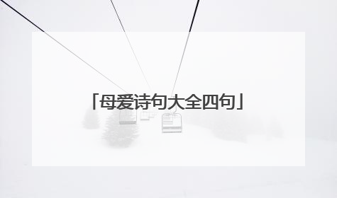母爱诗句大全四句