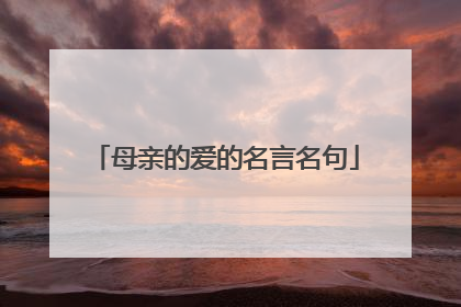 母亲的爱的名言名句