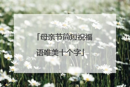 母亲节简短祝福语唯美十个字