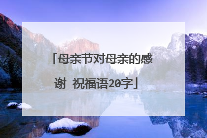 母亲节对母亲的感谢 祝福语20字