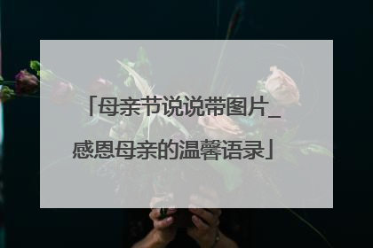 母亲节说说带图片_感恩母亲的温馨语录