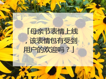 母亲节表情上线，该表情包有受到用户的欢迎吗？