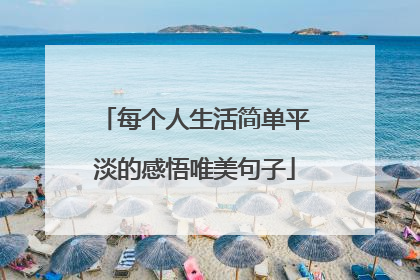 每个人生活简单平淡的感悟唯美句子