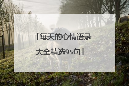 每天的心情语录大全精选95句