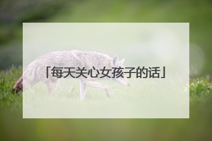 每天关心女孩子的话
