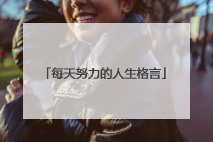 每天努力的人生格言