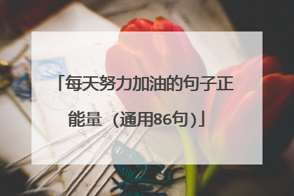 每天努力加油的句子正能量 (通用86句)