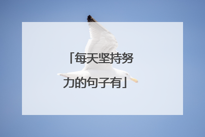 每天坚持努力的句子有