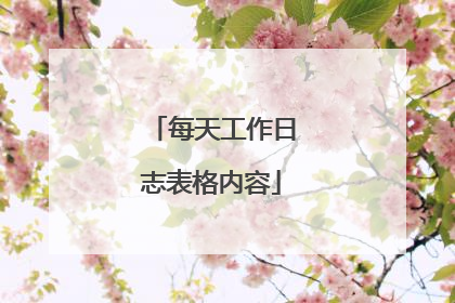 每天工作日志表格内容
