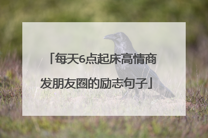每天6点起床高情商发朋友圈的励志句子