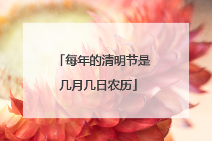 每年的清明节是几月几日农历