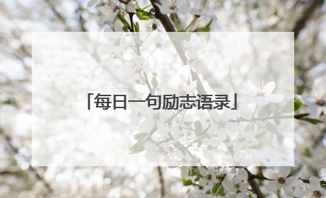 每日一句励志语录