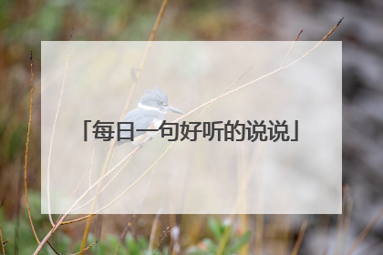 每日一句好听的说说