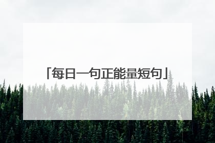 每日一句正能量短句