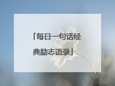 每日一句话经典励志语录
