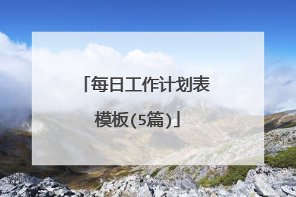 每日工作计划表模板(5篇)