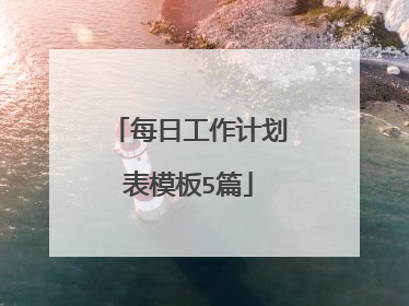 每日工作计划表模板5篇