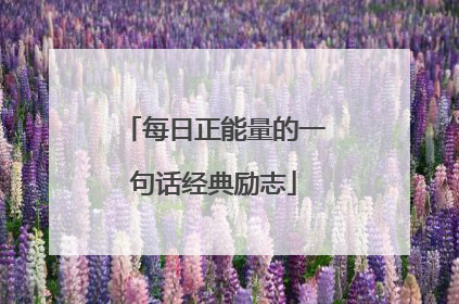 每日正能量的一句话经典励志