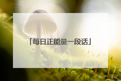 每日正能量一段话