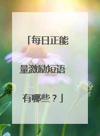 每日正能量激励短语有哪些？